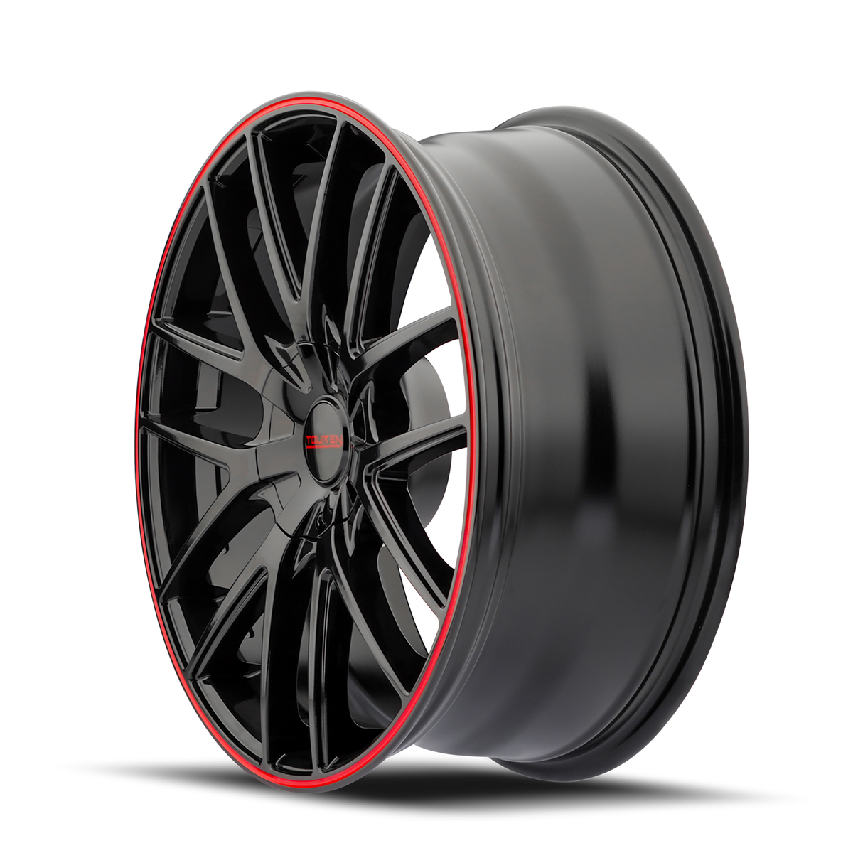 Touren TR60 Gloss black with red ring 16x7 +42 4x108|5x108mm 72.62mm - Wheelwiz