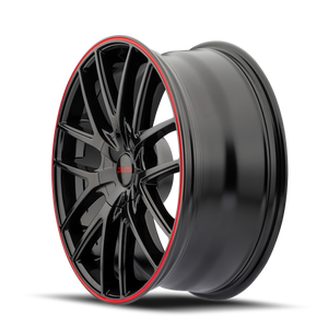 Touren TR60 Gloss black with red ring 18x8 +20 5x115|5x120mm 74.1mm - Wheelwiz