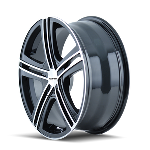 Touren TR62 Gloss black machined 18x7.5 +40 5x112|5x120mm 72.62mm - Wheelwiz