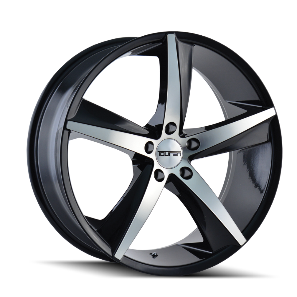 Touren TR72 Gloss black machined 17x7.5 +40 5x112mm 72.62mm - WheelWiz
