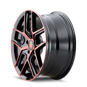 Touren TR79 Gloss black machined with red 17x8 +35 5x108mm 63.5mm