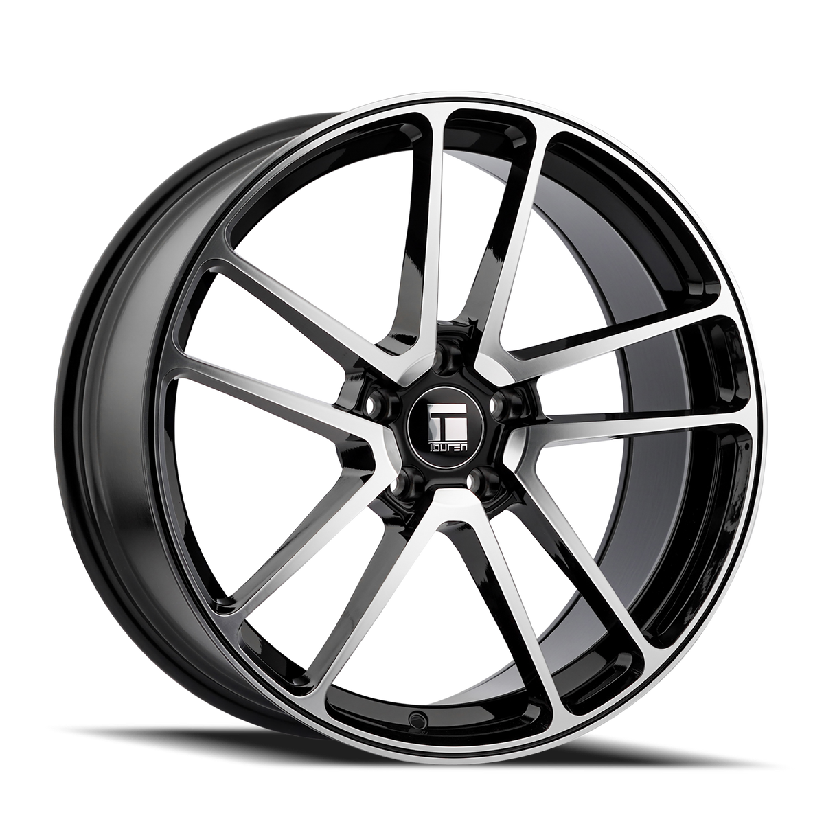 Touren TF97 Gloss black machined 20x9 +35 5x112mm 66.6mm - Wheelwiz