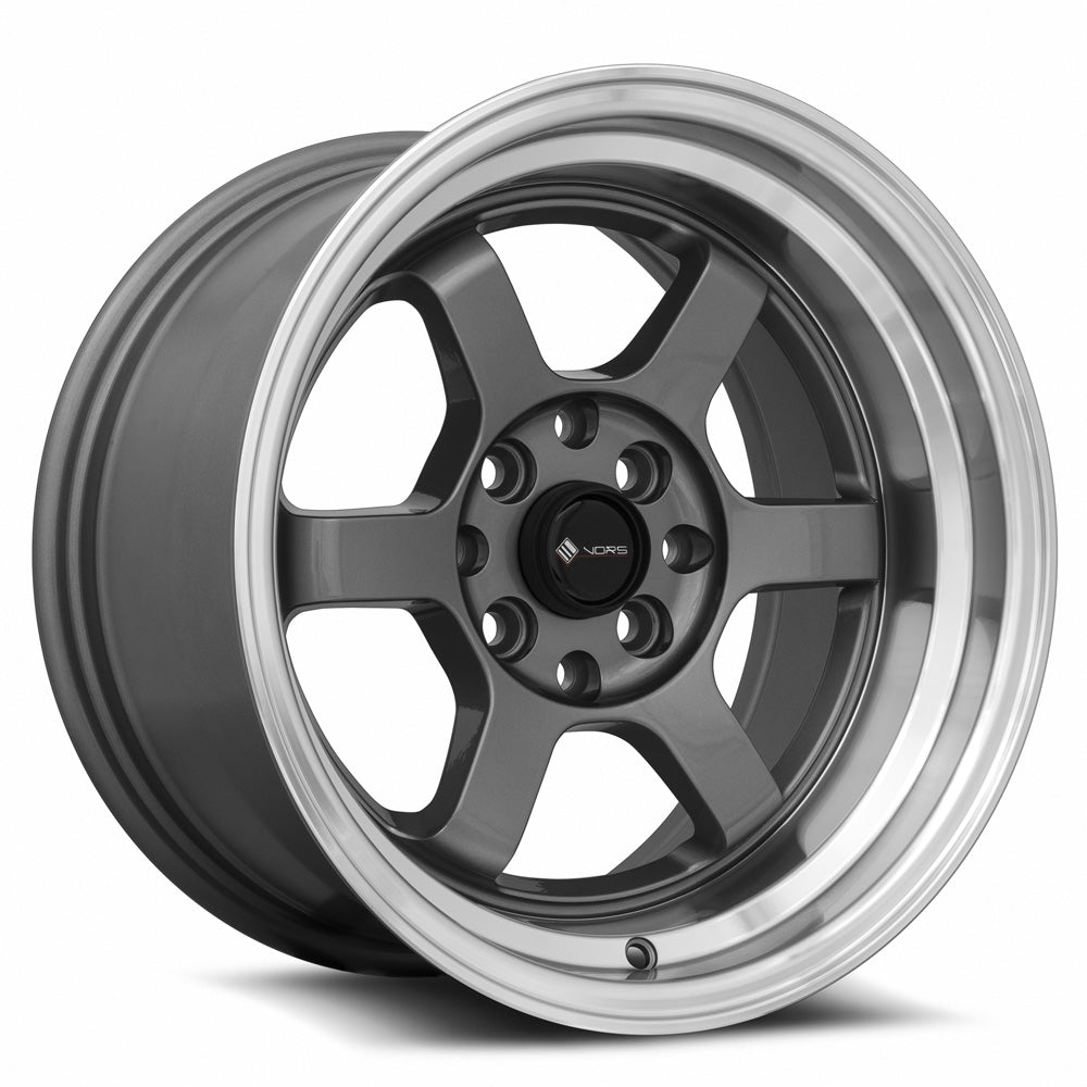 Vors TR7 Gun Metal Machine Lip 15x8 0 4x100|4x114.3mm 73.1mm - Wheelwiz