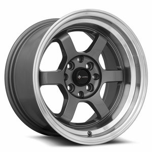 Vors TR7 Gun Metal Machine Lip 15x8 0 4x100|4x114.3mm 73.1mm - Wheelwiz
