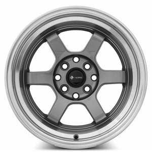 Vors TR7 Gun Metal Machine Lip 15x8 0 4x100|4x114.3mm 73.1mm - Wheelwiz