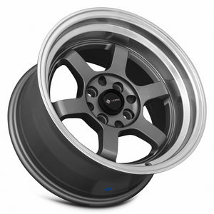 Vors TR7 Gun Metal Graphite Machine Lip 15x8 0 4x100|4x114.3mm 73.1mm