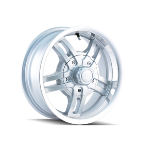 ION 12 Gloss hyper silver machined 15x6 0 5x120.65mm 83.82mm - WheelWiz