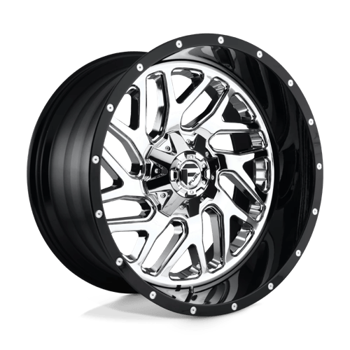 Fuel Offroad D211 TRITON Chrome Plated Gloss Black Lip 20x12 -44 6x135|6x139.7mm 106.1mm - 2 PIECE - Wheelwiz
