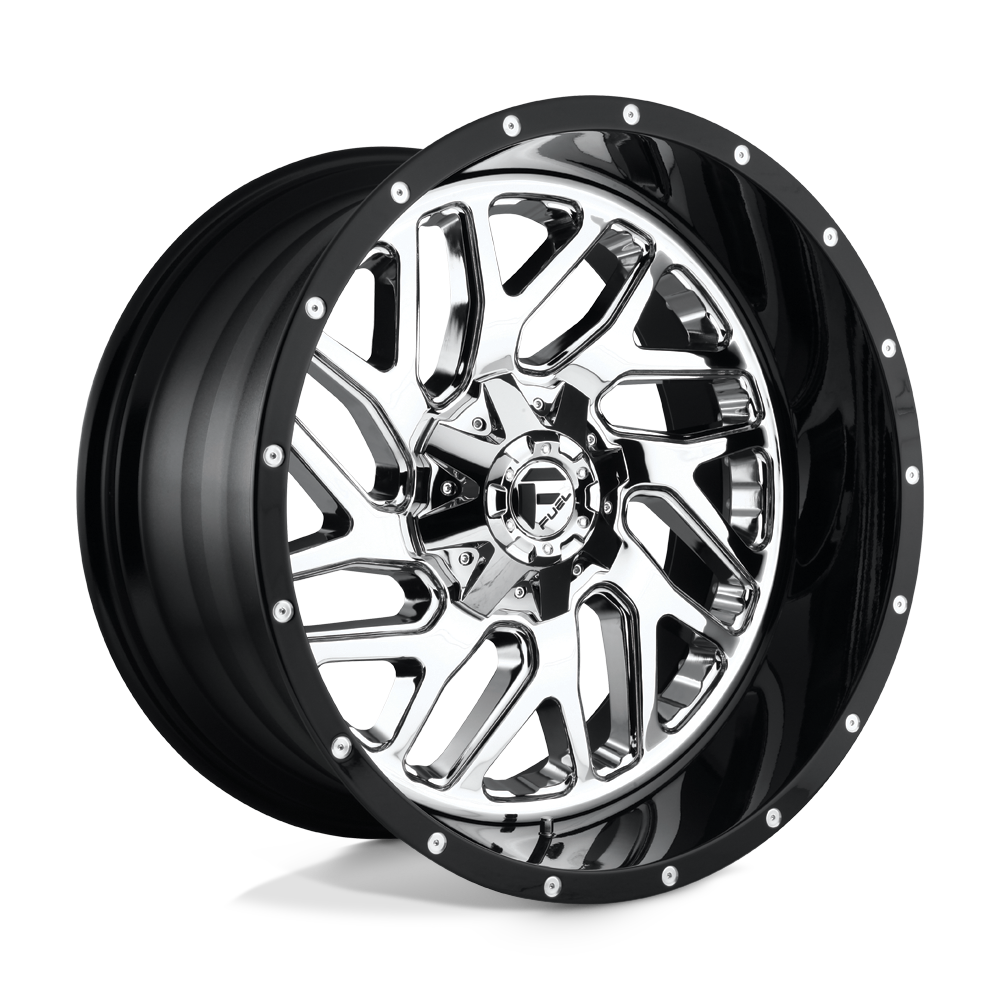 Fuel Offroad D211 TRITON Chrome Plated Gloss Black Lip 22x12 -44 6x135|6x139.7mm 106.1mm - 2 PIECE - WheelWiz