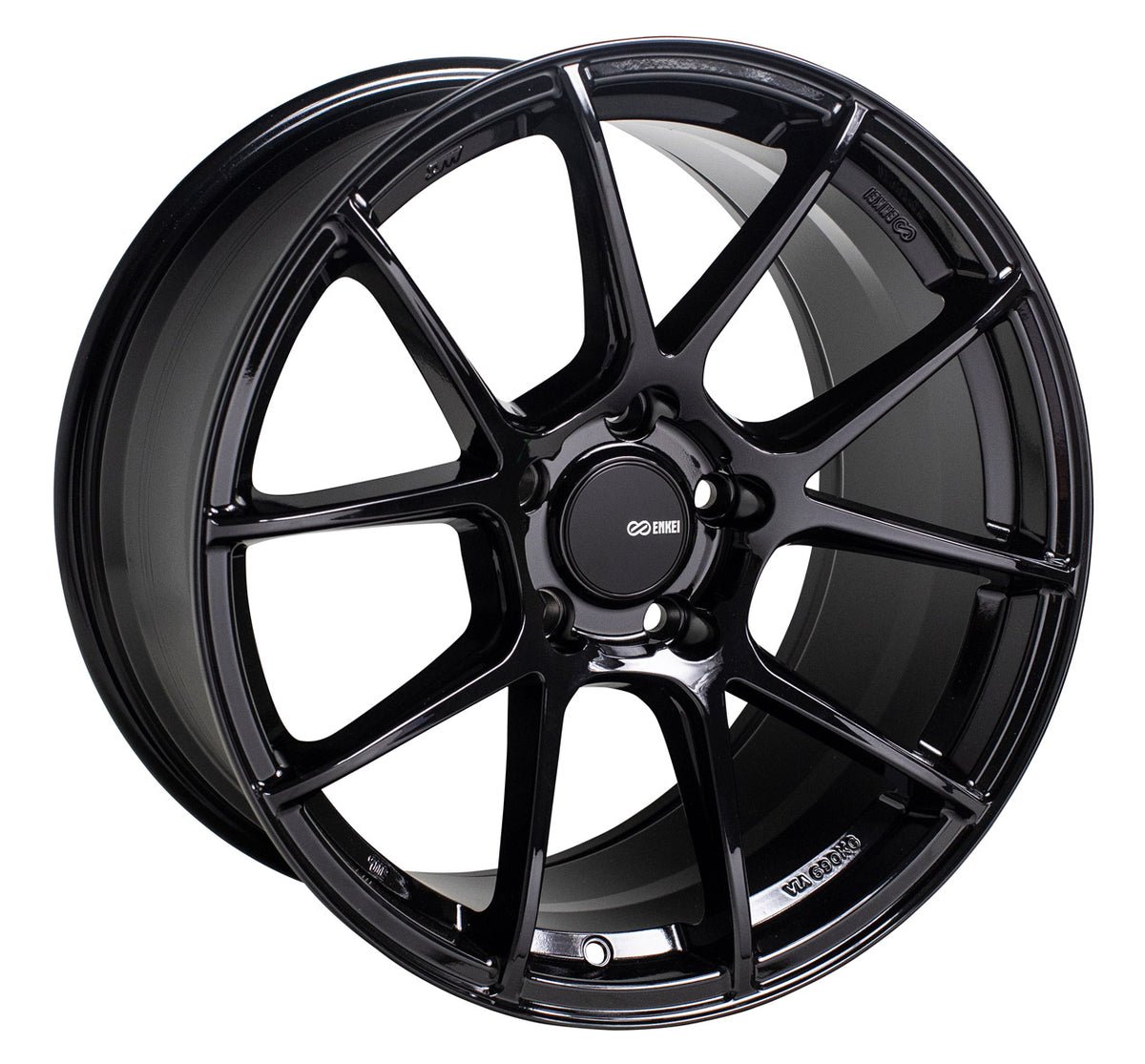 Enkei TS-V Gloss Black 17x8 +45 5x114.3mm 72.6mm - WheelWiz