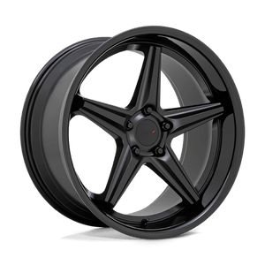 TSW LAUNCH Matte Black W/ Gloss Black Lip 20x8.5 +32 5x112mm 66.6mm - Wheelwiz