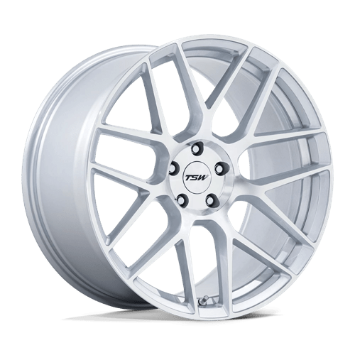 TSW TW002 LASARTHE Gloss Silver Machined 17x8 +45 5x112mm 66.6mm