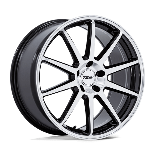 TSW TW004 CANARD Gloss Black W/ Machined Face 20x9 +27 5x112mm 66.6mm - Wheelwiz