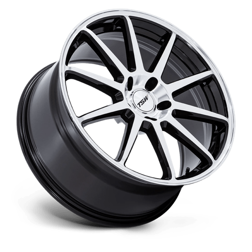 TSW TW004 CANARD Gloss Black W/ Machined Face 19x8.5 +35 5x114.3mm 72.6mm - Wheelwiz