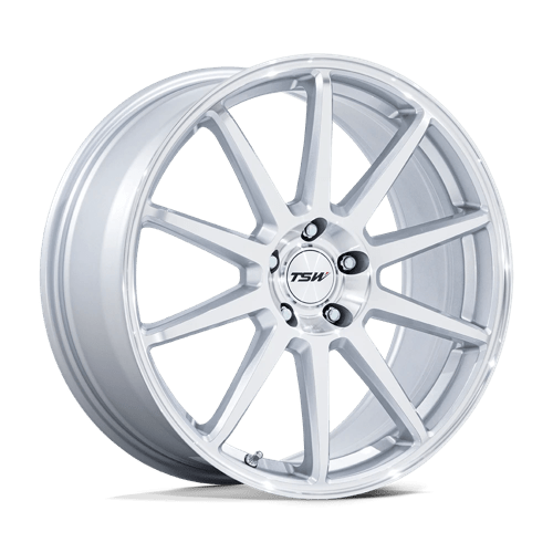 TSW TW004 CANARD Gloss Silver W/ Machined Face 19x9.5 +40 5x112mm 66.6mm - Wheelwiz