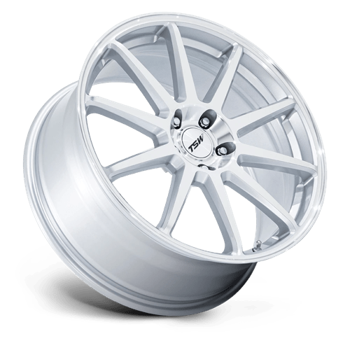 TSW TW004 CANARD Gloss Silver W/ Machined Face 19x8.5 +38 5x100mm 72.6mm