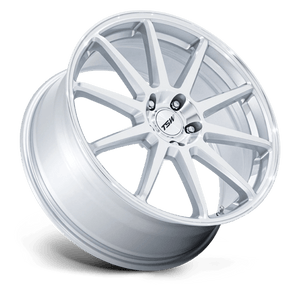 TSW TW004 CANARD Gloss Silver W/ Machined Face 19x9.5 +25 5x112mm 66.6mm - Wheelwiz