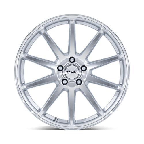 TSW TW004 CANARD Gloss Silver W/ Machined Face 19x10.5 +25 5x114.3mm 72.6mm