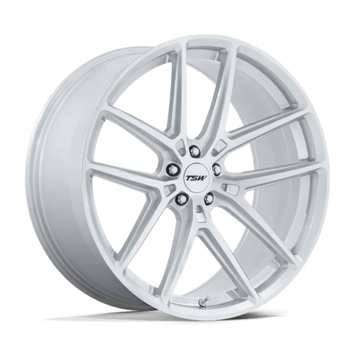 TSW TW006 IMOLA Gloss Silver W/ Machined Face 19x8.5 +42 5x112mm 66.6mm - Wheelwiz