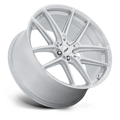 TSW TW006 IMOLA Gloss Silver W/ Machined Face 22x9 +20 5x112mm 66.6mm