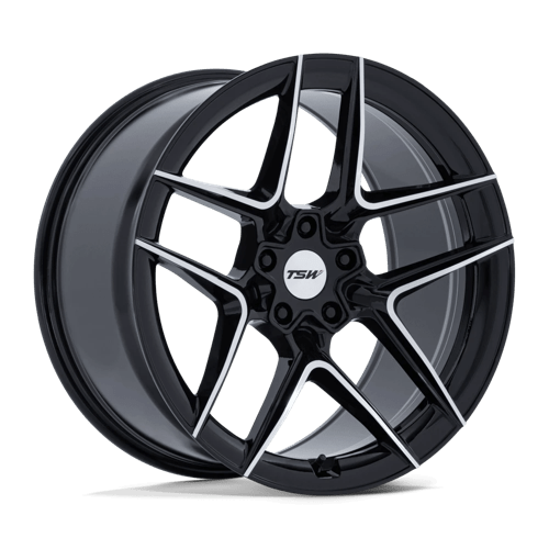 TSW TW008 SLIPSTREAM Gloss Black W/ Machined Face 19x8.5 +35 5x112mm 66.6mm