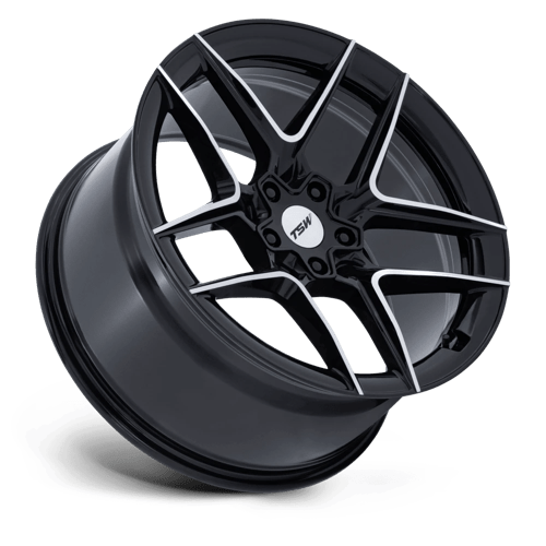TSW TW008 SLIPSTREAM Gloss Black W/ Machined Face 19x8.5 +35 5x112mm 66.6mm