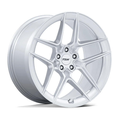 TSW TW008 SLIPSTREAM Gloss Silver W/ Machined Face 19x8.5 +42 5x112mm 66.6mm - Wheelwiz