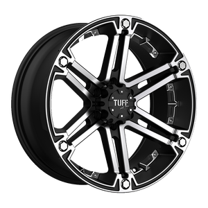 Tuff T01 Flat Black W/ Machined Face 15x8 -13 5x127mm 78.1mm - WheelWiz
