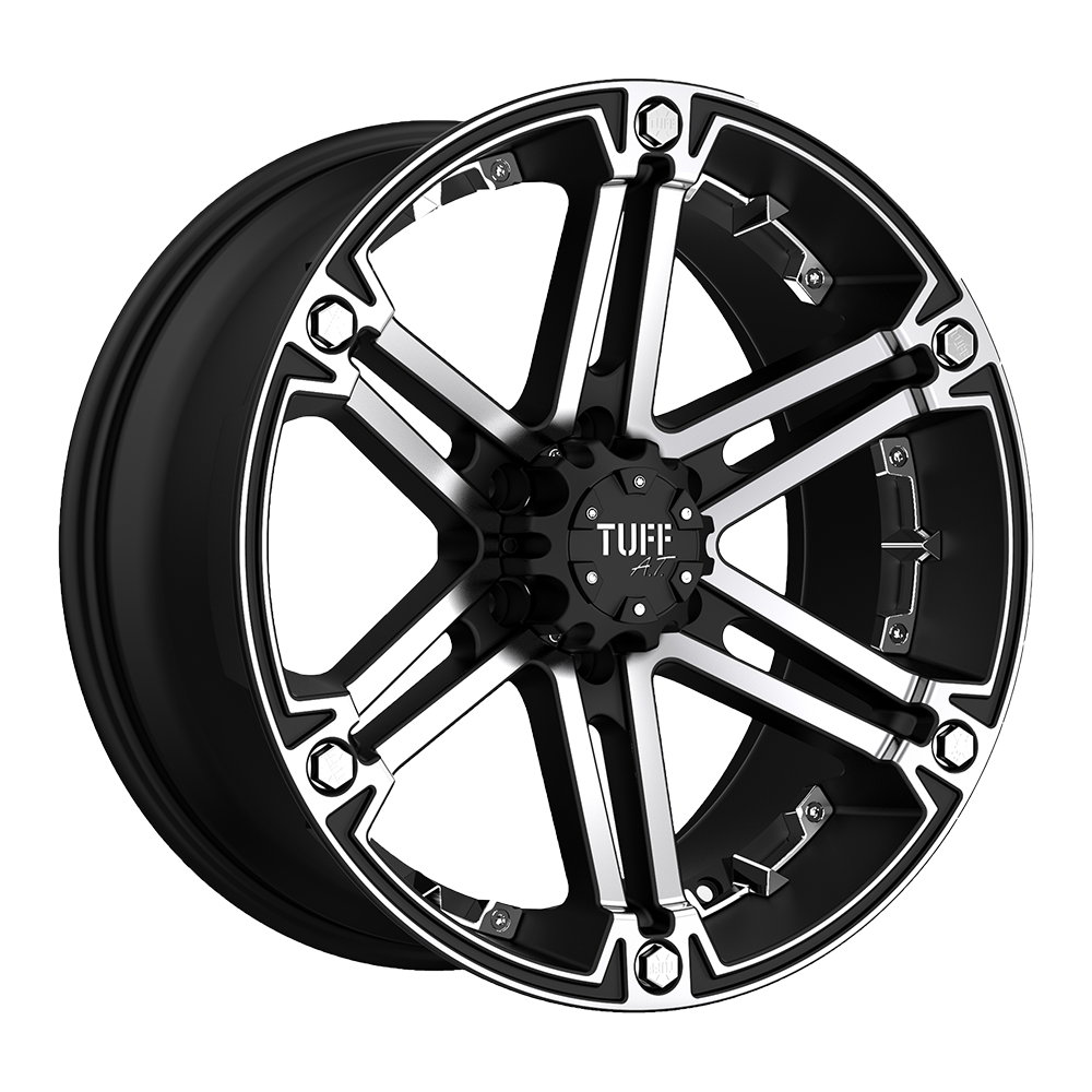 Tuff T01 Flat Black W/ Machined Face 18x9 +25 6x135|6x139.7mm 106.1mm - WheelWiz