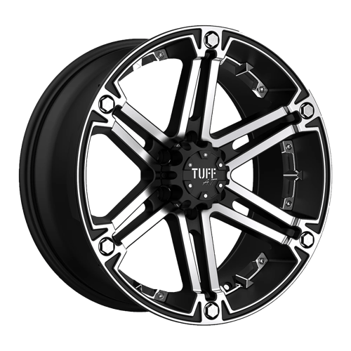 Tuff T01 Flat Black W/ Machined Face 18x9 +25 6x139.7mm 106.1mm - Wheelwiz