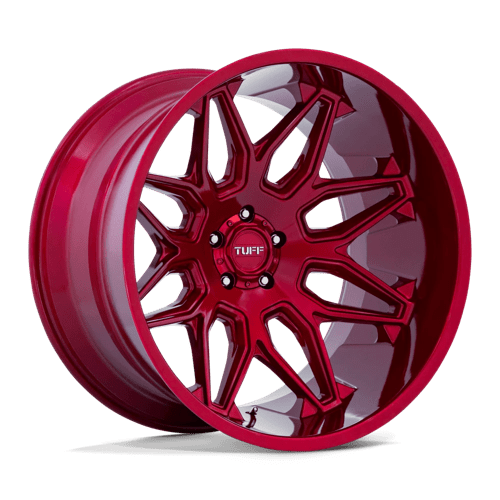Tuff T3B Candy Red 22x12 -45 5x127mm 71.5mm - Wheelwiz