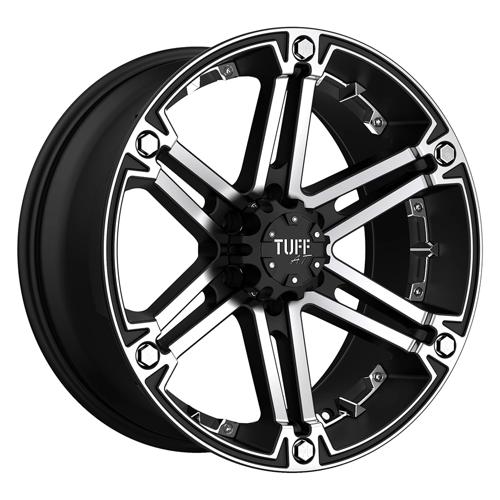 Tuff T01 Flat Black W Machface &amp; Chrins 20x9 -13 6x139.7mm 108mm - Wheelwiz