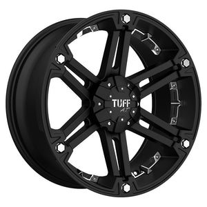 Tuff T01 Flat Black W/ Chrome Inserts 16x8 +10 5x114.3|5x127mm 78.1mm - WheelWiz