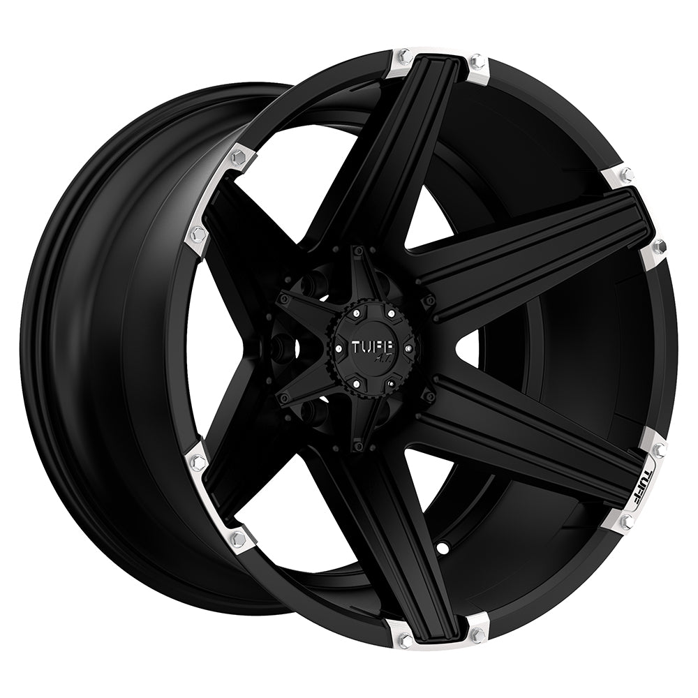 Tuff T12 Satin Black W/ Brushed Inserts 20x10 -19 5x114.3|5x127mm 78.1mm - WheelWiz