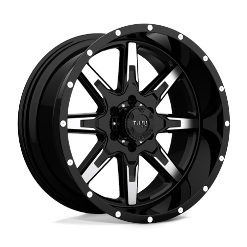 Tuff T15 Gloss Black W/ Machined Face 20x10 -19 5x139.7mm 78.1mm - Wheelwiz
