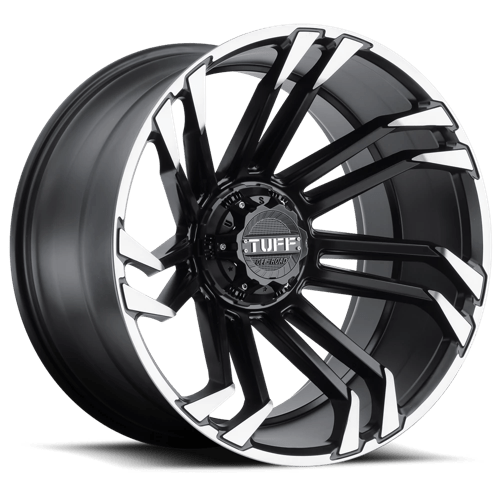 Tuff T21 Matte Black W/ Machined Flange 22x12 -45 6x135mm 87.1mm - Wheelwiz