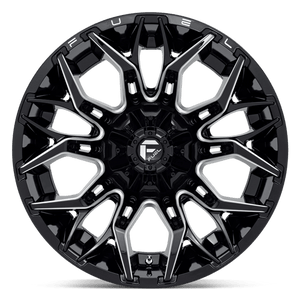 Fuel Offroad D769 TWITCH Glossy Black Milled 22x12 -44 8x180mm 124.2mm - Wheelwiz