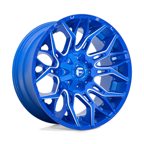 Fuel Offroad D770 TWITCH Anodized Blue Milled 22x10 -18 8x180mm 124.2mm - Wheelwiz