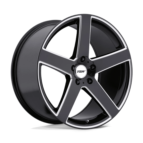 TSW RIVAGE Gloss Black W/ Milled Spoke 20x10 +25 5x120mm 76.1mm - Wheelwiz