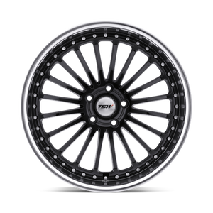 TSW SILVERSTONE Gloss Black W/ Mirror Cut Lip 17x8 +40 5x114.3mm 76.1mm