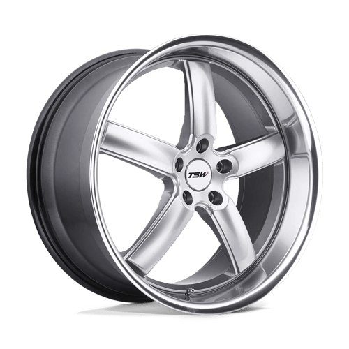 TSW STOWE Hyper Silver W/ Mirror Cut Lip 17x8 +32 5x112mm 72.1mm - Wheelwiz