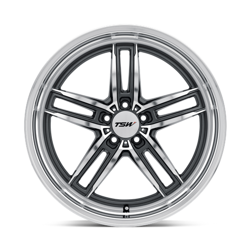TSW SUZUKA Gloss Gunmetal W/ Mirror Cut Face &amp; Lip 17x8 +40 5x114.3mm 76.1mm - WheelWiz