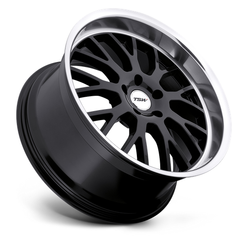 TSW TREMBLANT Gloss Black W/ Mirror Cut Lip 20x10 +25 5x120mm 76.1mm
