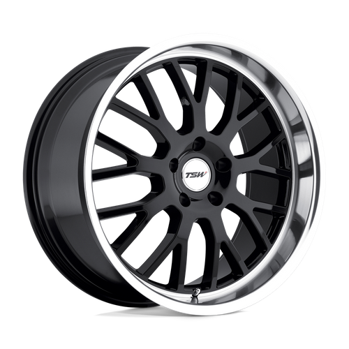 TSW TREMBLANT Gloss Black W/ Mirror Cut Lip 20x10 +25 5x120mm 76.1mm
