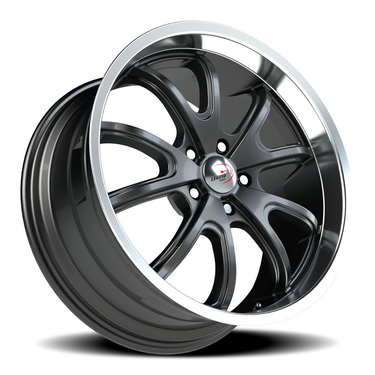 Vision Wheel 143 Gunmetal Machined Lip 15x8 0 5x127mm 83mm - Wheelwiz