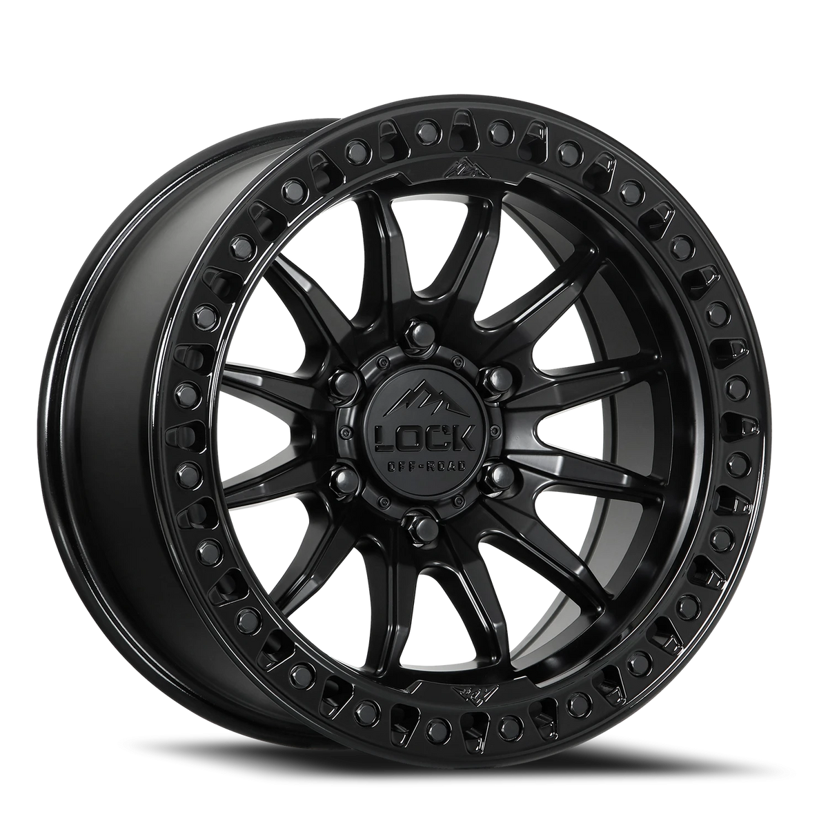 Lock Offroad Trail Matte Black W/ Gloss Black Ring 17x9 -12 5x127mm 71.5mm