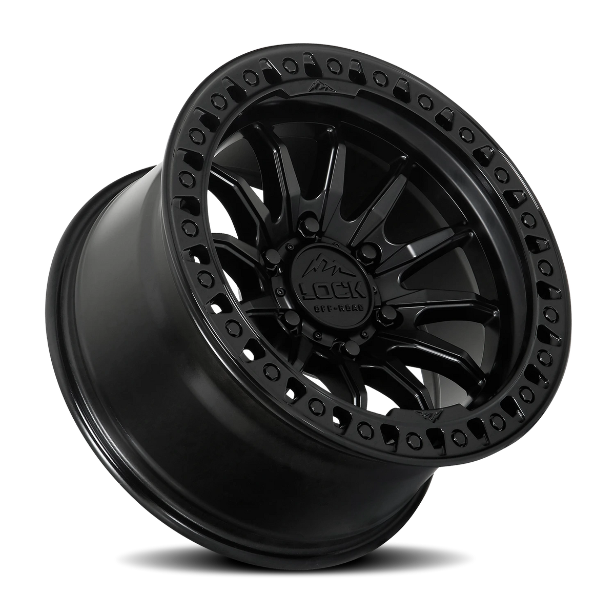 Lock Offroad Trail Matte Black W/ Gloss Black Ring 17x9 -12 5x127mm 71.5mm