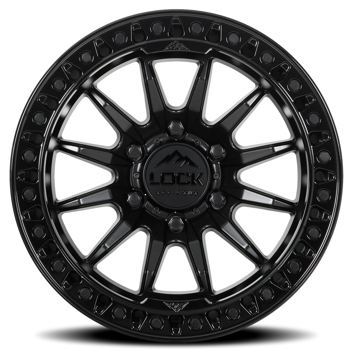 Lock Offroad Trail Matte Black W/ Gloss Black Ring 17x9 -12 5x127mm 71.5mm