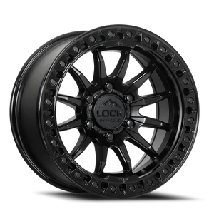 Lock Offroad Trail Matte Black W/ Gloss Black Ring 17x8.5 +25 6x135mm 87.1mm