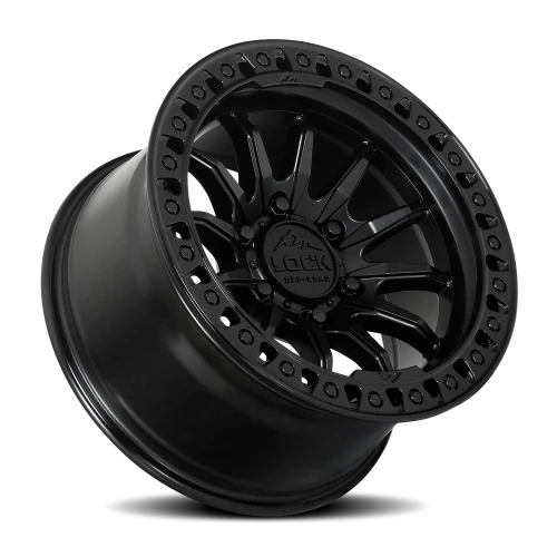 Lock Offroad Trail Matte Black W/ Gloss Black Ring 17x9 +1 6x135mm 87.1mm